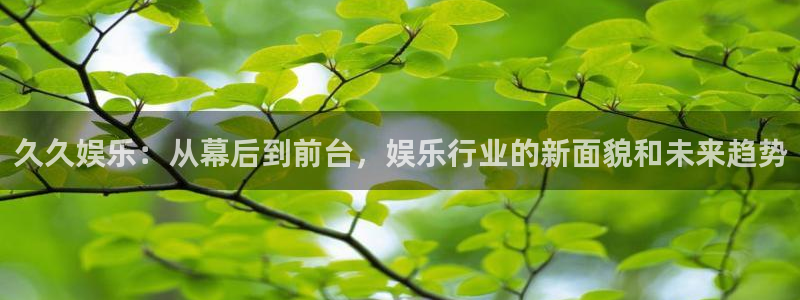 93299星空娱乐最新网址：久久娱乐：从幕后到前台，娱乐行业的新面貌和未来趋势